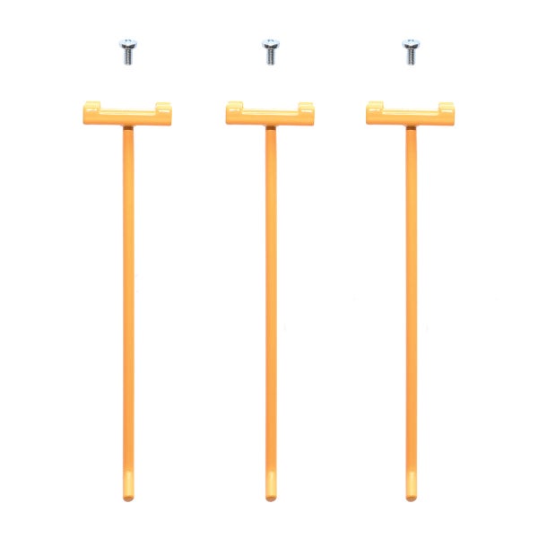 Hook, Square holes long, Yellow 3/pack